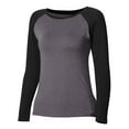 thumbnail image 6 of Women's Long Sleeve Slim Fit Stretchy Color Block Cropped T-Shirt Casual Comfortable Fashion Top, 6 of 6