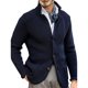 thumbnail image 2 of Elegante y cálida, perfecta para citas o fiestas. Chaqueta informal de cuello alto y escote en V en azul oscuro, talla 3XL, 2 of 6