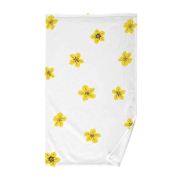 Floral Yellow Cotton Face Towels Absorbent Hand Towel Soft Bathroom Towel for Kitchen Hotel Decoration