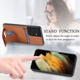 thumbnail image 4 of Allytech Card Holder Back Cover Case for Samsung Galaxy S21 Ultra, PU Leather TPU Hybrid Kickstand Anti-Scratch Shockproof Slim Vintage Phone Case for Galaxy S21 Ultra, Brown, 4 of 8