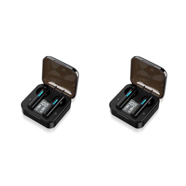 sweethay Auricular compatible con Bluetooth Deportes Caminar Auricular Auricular Computadora Negro 2piezas