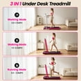 thumbnail image 5 of Walking Pad Treadmill with Handle Bar & 6% Adjustable Incline, Foldable Portable Treadmills for Home Office, Quiet Under Desk Treadmill, Pink, 5 of 11