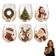 thumbnail image 5 of Christmas Glass Art Cup Christmas Cups Glass Holiday Glassware for Drinks Christmas Drinking Glass Cup for Coffee Juice Cocktails, Xmas Table Decor & Holiday Xmas Gift, 5 of 7