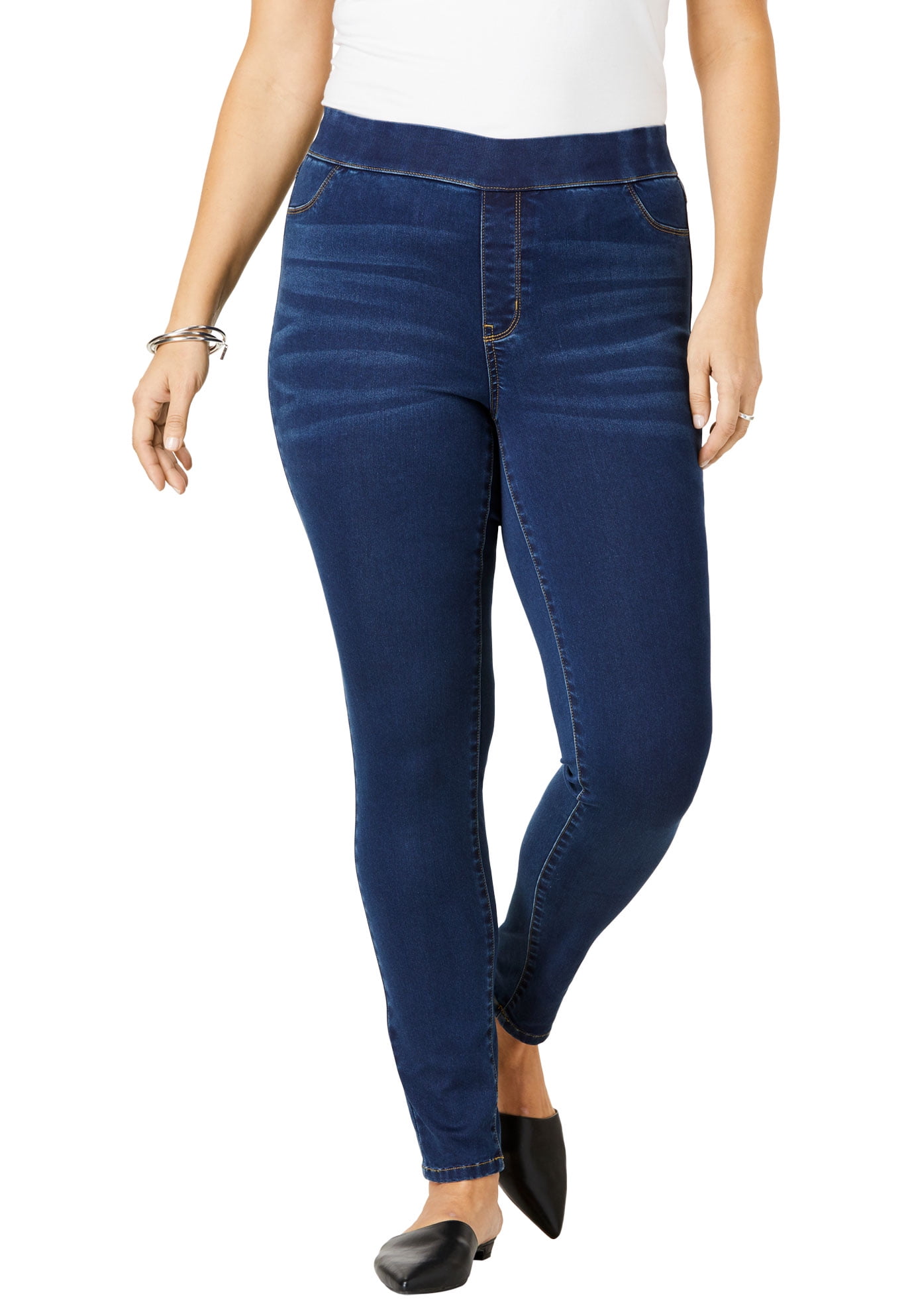 Just My Size Women’s Plus Size Pull-On Stretch Denim Bootcut Jeggings