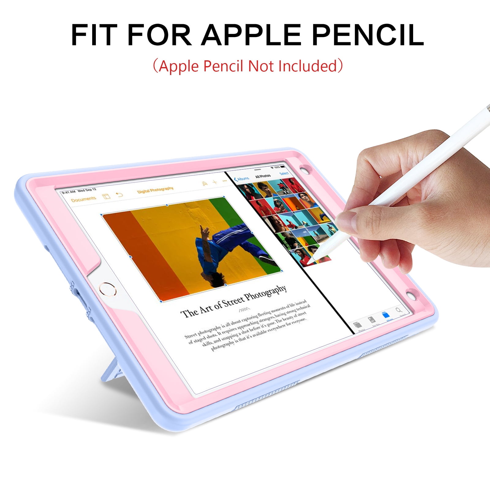 BENTOBEN Case for iPad 9th Gen with Pencil Holder, Compatible with iPad 8th/ 7th Gen, 10.2" Pc Tpu Shockproof Rugged Shockproof Kickstand Hybrid Bumper Protective Cover