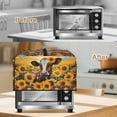 thumbnail image 3 of TSOVTHRID Sunflower Cow Aztec Tribal Print Microwave Oven Dust Cover Toaster Oven Cover with Top Handle Dust-Proof Kitchen Appliance Protector Dirt Fingerprint Protection, 18.25"W x 14.5"D x 11"H, S, 3 of 7