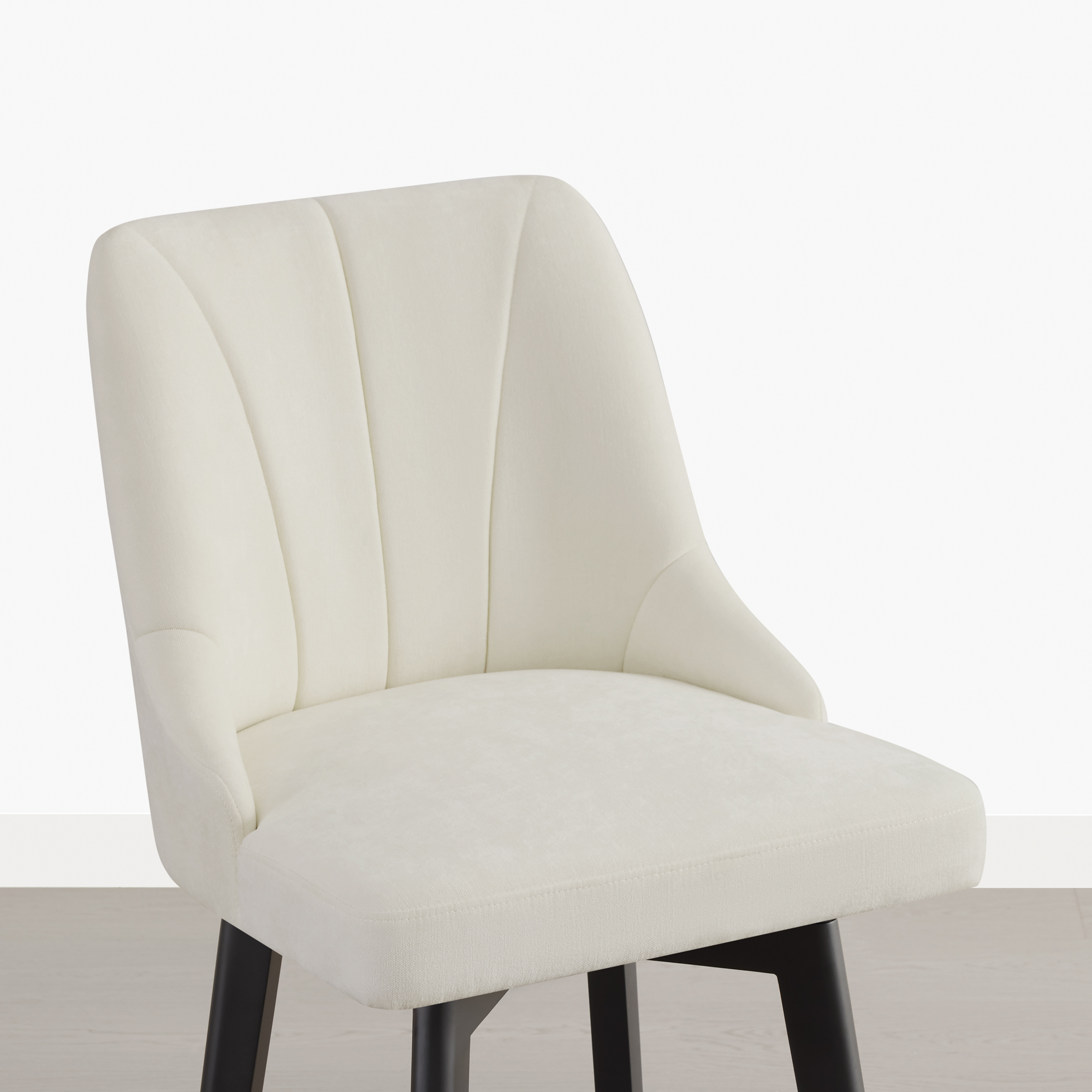 Spruce & Spring Modern Upholstered Swivel Bar Stool with Wide Seat for Kitchen Island or Dining Space Set of 2, Ivory