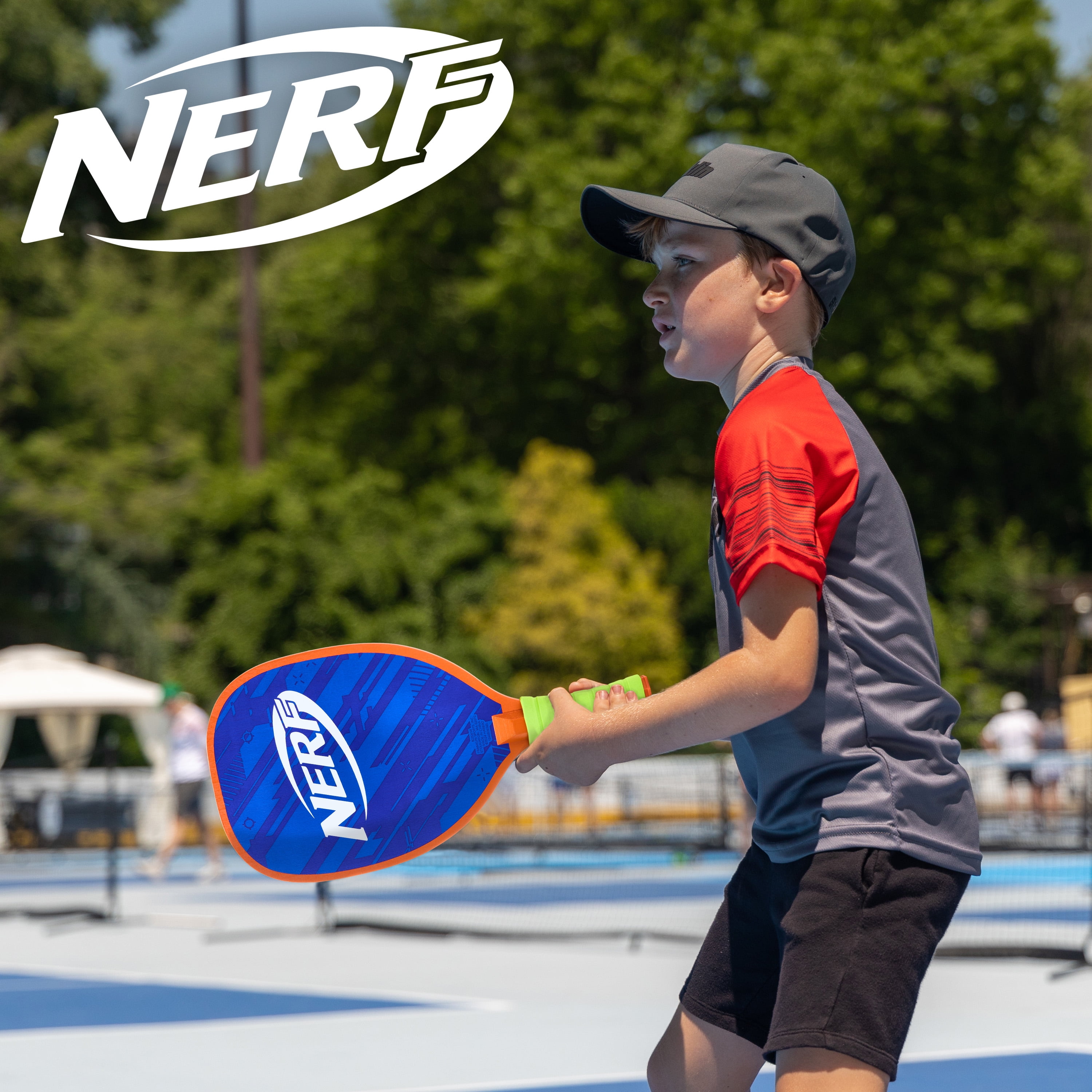 NERF 2 Player Pickleball Paddle Set - Youth Pickleball - (2) Wooden Paddles + (2) Pickleballs
