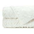 thumbnail image 4 of Chanasya Cable Knit Embossed Faux Fur Throw Blanket - Reverse Mink Modern, Comteporary, Elegant, Super Soft, Warm and Cozy for Bed, Couch, Living Room and Bedroom Home Décor (50x65 Inches) White, 4 of 6