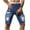 Blue, variant on Miqool Men's Ripped Distressed Slim Fit Stretch Denim Shorts Summer Casual Classic 5-Pocket Straight Leg Short Jeans