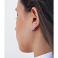 thumbnail image 4 of Pendientes de aro Spike Huggie, pendientes geométricos pequeños de plata de ley chapada en oro de 14 quilates para mujer Plata -, 4 of 5