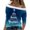 Dark Blue, variant on Fiaer Trim Christmas Women Tshirts Cold Shoulder Xmas Snowflake Shine Graphic Holiday T Shirts Long Sleeve Plus Size Fashion Tops XL