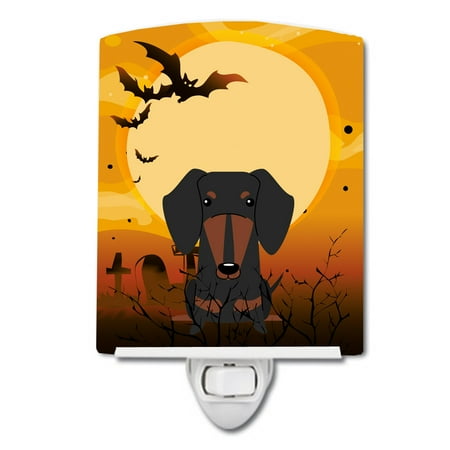 

Caroline s Treasures BB4398CNL Halloween Dachshund Black Tan Ceramic Night Light 6x4x3 multicolor