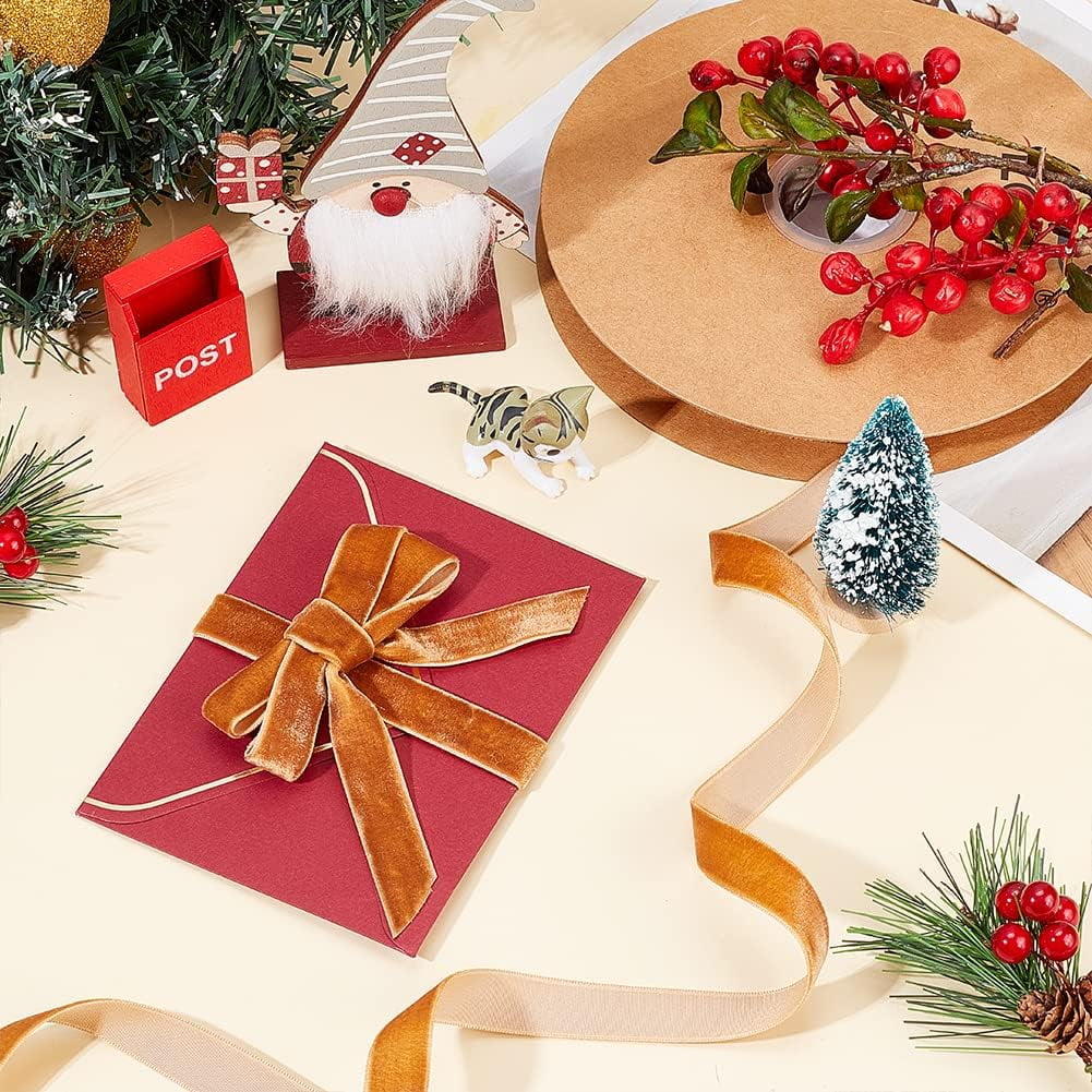 10 Yards Golden Edge Wired Ribbon Velvet Christmas Ribbon Gift Wrapping  Ribbon for Wedding – the best products in the Joom Geek online store