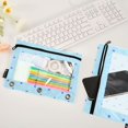 thumbnail image 4 of Dailycode 2 Pack Pencil Pouch for 3 Ring Binder Smooth Zipper Folders with Pockets Clear Window Pencil Case, Sky Tiny Polka Dot, 4 of 6