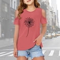 thumbnail image 2 of YAYUBA Baby Girls' Blouses Letter Print Crew Neck Back To School Short Sleeve T Shirt Top Trendy Vacation Tops Preppy Summer Clothes for Girls, 7-8Years, Pink, 2 of 6