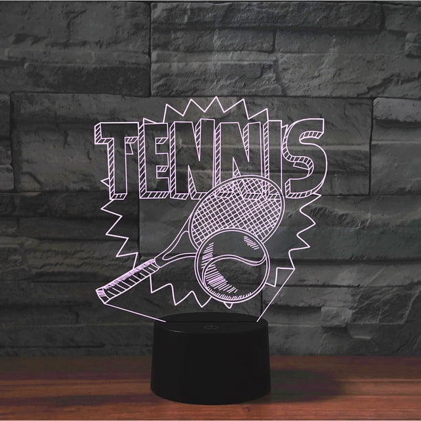 Luz nocturna LED 3D para tenis que cambia de color para niños con base