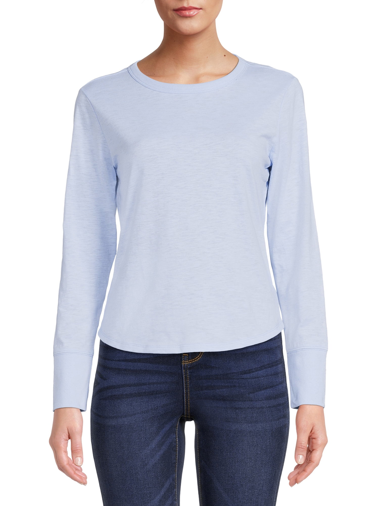No Boundaries Junior's Long Sleeve Slub T-Shirt