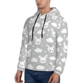 thumbnail image 3 of Fotbe Men's Hoodie with Rabbit And Cloud Pattern - Kangaroo Pocket Pullover Hooded Sweatshirt, Perfect for Daily Wear, Travel, and Home-Large, 3 of 7