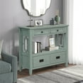 thumbnail image 2 of 36'' Farmhouse Console Table, Narrow Entryway Sofa Table Buffet Sideboard with 4 Drawers and 1 Storage Shelf, Accent Storage Cabinet with Solid Wood Legs for Living Room Hallway, Easy Assembly, Green, 2 of 7