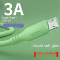 thumbnail image 1 of Cable de carga rápida para Android con pegamento líquido suave alargado de 1,8 m Cable de datos micro USB Cable de carga flash de 3 A, 1 of 5