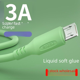 thumbnail image 1 of Cable de carga rápida para Android con pegamento líquido suave alargado de 1,8 m Cable de datos micro USB Cable de carga flash de 3 A, 1 of 5