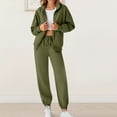 thumbnail image 3 of FAIWAD Womens 2 Piece Outfits Sweatsuit Oversized Zip Up Sweatshirt and Cinch Bottom Sweatpants Tracksuit, 3 of 9