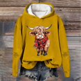 thumbnail image 2 of Telankuip Christmas Highland Cow Graphic Hoodies for Women Funny Animal Print Xmas Hooded Sweatshirts 2025 Fashion Loose Comfy Long Sleeve Soft Pullover Tops Yellow XL, 2 of 3