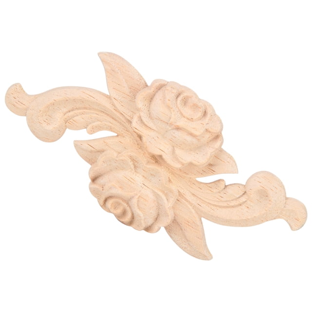 Applique de Porte Sculptée, 4 Pcs Applique de Porte d'Angle Sculptée de Fleurs Clarté Remarquable