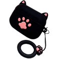 thumbnail image 1 of 3D Cute Animal Footprints Design Airpods Case Creative Paw Prints Airpods Accessories Soft Silicone Shockproof Waterproof Protector For Airpods Pro With Decoration Black, 1 of 5