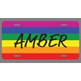 thumbnail image 1 of Amber Name Pride Flag Style License Plate Tag Vanity Novelty Metal | UV Printed Metal | 6-Inches By 12-Inches | Car Truck RV Trailer Wall Shop Man Cave | NP1894, 1 of 1
