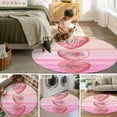 thumbnail image 6 of Valentine's Day Love Washable Area Rug&nbsp;5 ft Heart Desserts Gradient Pink Abstract Soft Round&nbsp;Rugs for Living Room, Non Slip Carpet for Bedroom&nbsp;Entryway Dining Room, 6 of 9