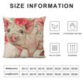thumbnail image 5 of Flower Throw Pillow Covers Cute Farm Animal Pink Pig Design Cushion Case Decorative Square Pillow Protector (Cute Pig), 5 of 5