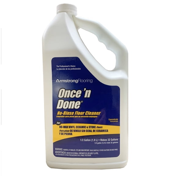 Armstrong Once 'n Done Citrus Scent Concentrated Floor Cleaner, 64 fl oz, for Laminate and Resilient Floors