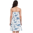 thumbnail image 3 of Dailycode Summer Dresses for Women Strapless Casual Beach Cover Ups Whales Boats Fish Tube Top Sundress, 3 of 8
