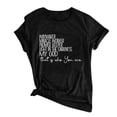 thumbnail image 1 of Gibobby Playera Manga Corta para Mujer Camiseta suelta con estampado blusas para mujer, blusa informal con cuello redondo y mangas con letras, blusa para (Negro,XL), 1 of 5