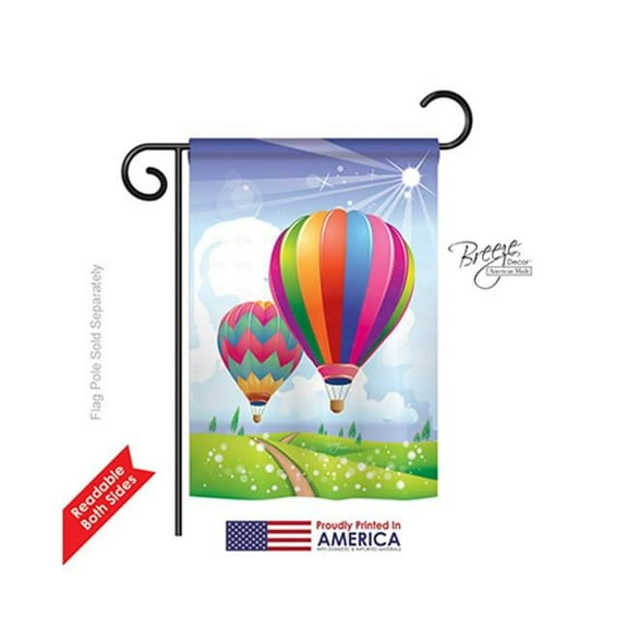 Breeze Decor 56058 Summer Balloon Festival 2-Sided Impression Garden Flag - 13 x 18.5 in.