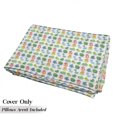 thumbnail image 5 of Jurassic Floor Pillow Lounger Cover, Colorful Dinosaur Pattern Beast Fantasy Primeval Times Happiness, Nap Mat Printed Fabric Case for 5 Pillows, 88" x 27", Green Turquoise Marigold, by Ambesonne, 5 of 5