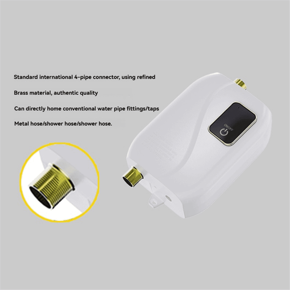 Instant Water Heater Mini Kitchen Quick Heating Household Small Water Heater is Suitable for RV Kitchen Bathroom US Plug,1 x water heater,White