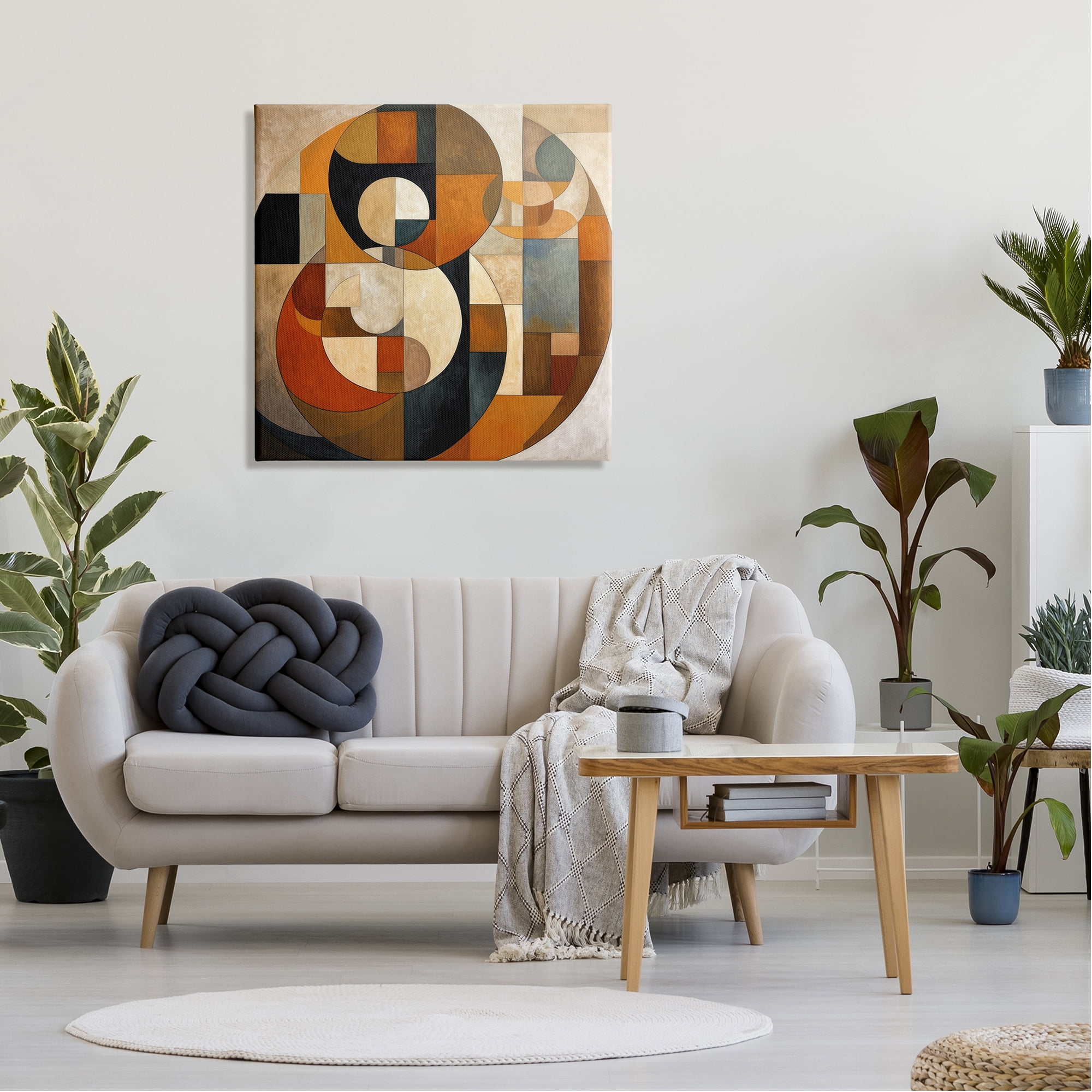 Stupell Industries Dark Contemporary Shapes Abstract Painting Gallery Wrapped Canvas Art Print Wall Art, 30 x 30