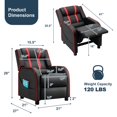 thumbnail image 4 of Spaco Kids Recliner Chair with Side Pockets and Footrest-Red, Kids Couch for Kids, 4 of 9