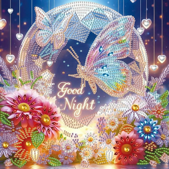 5D DIY diamond art painting kit, butterfly special shape diamond canvas, namely can relieve stress relaxation and can be used for home wall decoration