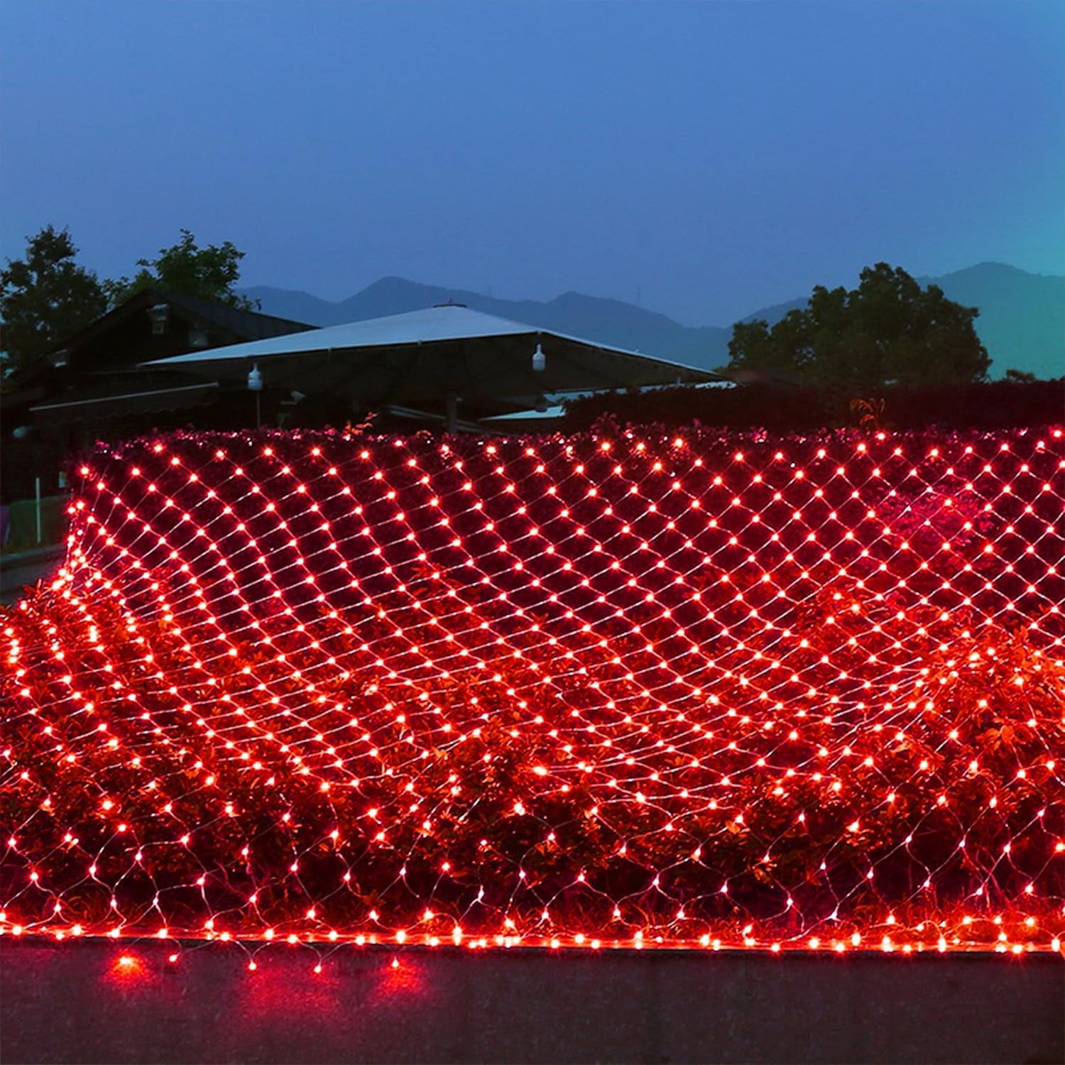 Net Mesh String Lights Waterproof ,8 Lighting Modes, Outdoor Christmas Decorative Lights, for Indoor Outdoor, Curtain, Christmas Tree, Holiday, Party(9.84 Ft x 6.6 Ft 144 LED, Red)
