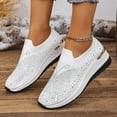 thumbnail image 3 of Chenyee Women's Oorthopedic Shoes Rhinestone Mesh Wedge Walking Shoes with Arch Support Slip On Sneakers, 3 of 7