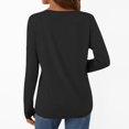 thumbnail image 3 of Womens Long Sleeve Shirts Fall Tops Business Casual T Shirts 2025 Black 3XL, 3 of 3