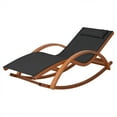 thumbnail image 2 of Deko Living Outdoor Cedar Wood Patio Lounge Chair with Black Textilene Fabric, 2 of 8