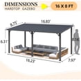 thumbnail image 2 of AECOJOY 16'x8' Outdoor Hardtop Gazebo, Lean-to Galvanized Steel Wall Mounted Pergola, Heavy Duty Patio Roof Awnings for Decks & Grill Use, 2 of 7
