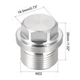 thumbnail image 2 of Uxcell M27 x 1.5 Male Outer Hex Head Plug 304 Stainless Steel Solid Thread 1.02" x 1.06"(L x Max.D), 2 of 3