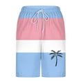 thumbnail image 4 of QQAMB Shorts for Men Plus Size Drawstring Elastic Waisted Palm Graphic Printed Summer Trendy Comfy Shorts Sky Blue 3XL, 4 of 5