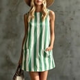 thumbnail image 3 of Iyufng Womens Summer Striped Tank Dresses with Pockets, 3 of 7